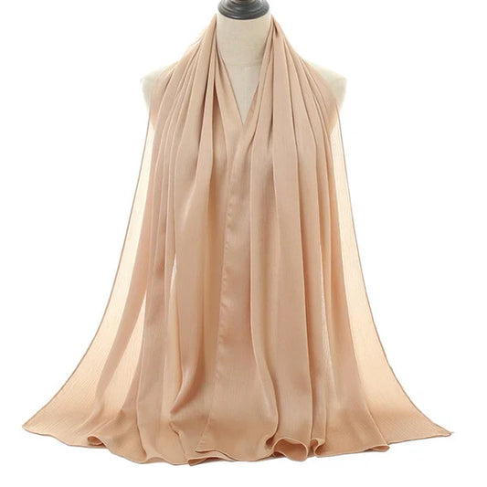 Deep Nude Crinkle Silk Hijab